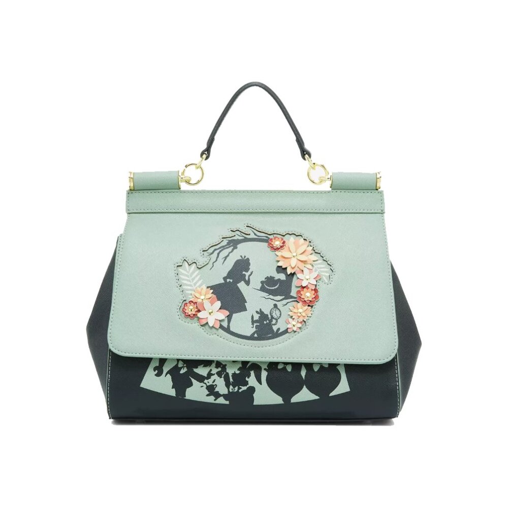 Loungefly Disney Alice in Wonderland Floral Silhouette Portrait Handbag